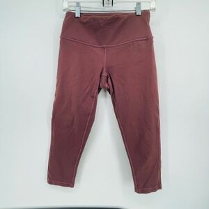 Prana Women's Burgundy High Waist Capris Leggings Size S